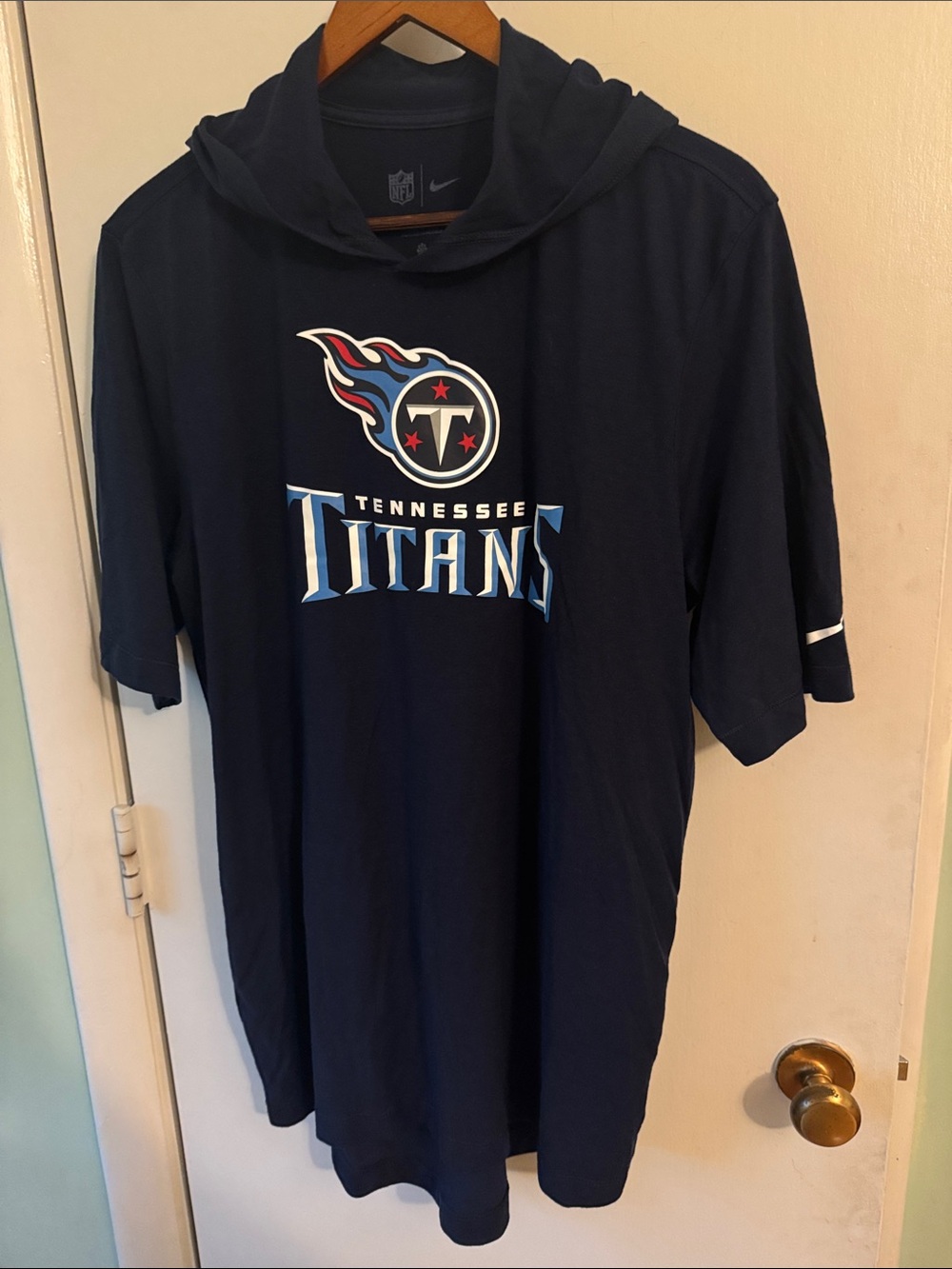 Nike Navy Tennessee Titans Hooded Short Sleeve Tee